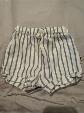 Rabbit + Bear NWOT White & Light Blue Striped Cotton Shorts